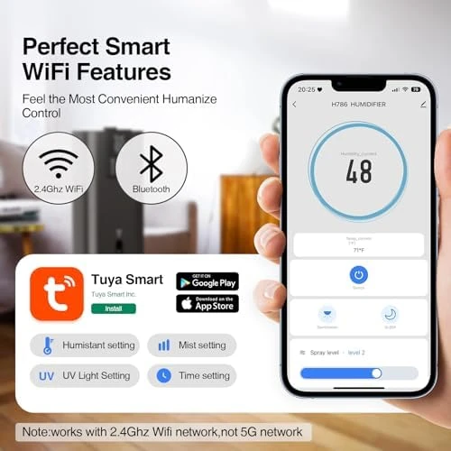 Smart Humidifier with Diffuser, Night Light, Timer, and Humidity Control — Humidifier, Honovos