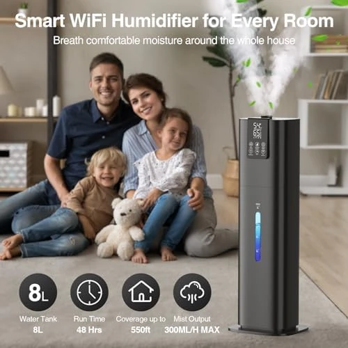 Smart Humidifier with Diffuser, Night Light, Timer, and Humidity Control — Humidifier, Honovos