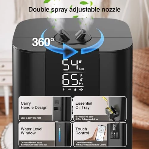 Smart Humidifier with Diffuser, Night Light, Timer, and Humidity Control — Humidifier, Honovos