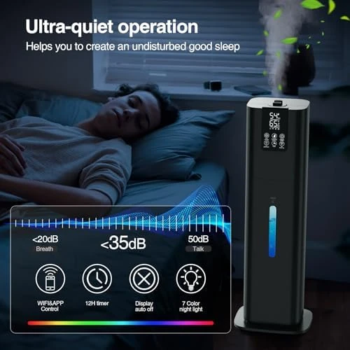 Smart Humidifier with Diffuser, Night Light, Timer, and Humidity Control — Humidifier, Honovos