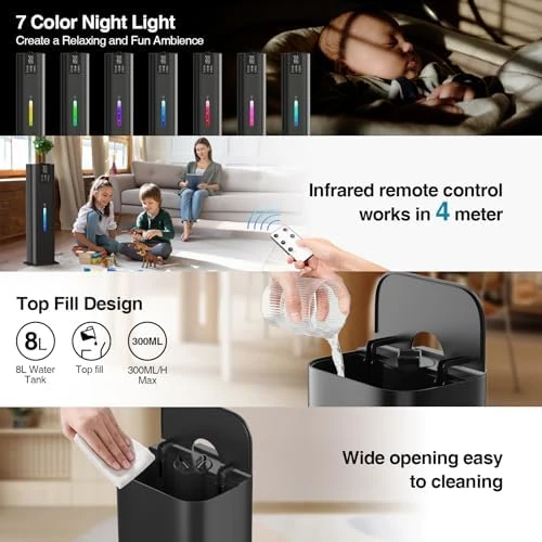 Smart Humidifier with Diffuser, Night Light, Timer, and Humidity Control — Humidifier, Honovos