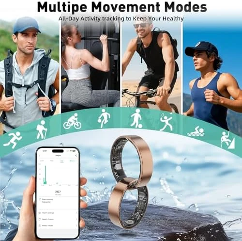 Smart Ring with Sleep Monitoring, Step Counting, Heart Rate, Blood Oxygen — Smart Ring, Free Shark