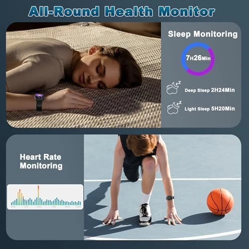 Smart Watch with Curved Screen, Fitness Tracker, Heart Rate Monitor — Fitness Tracker, STECEi