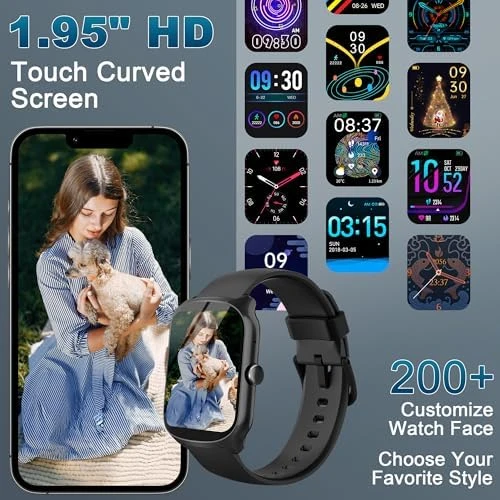 Smart Watch with Curved Screen, Fitness Tracker, Heart Rate Monitor — Fitness Tracker, STECEi