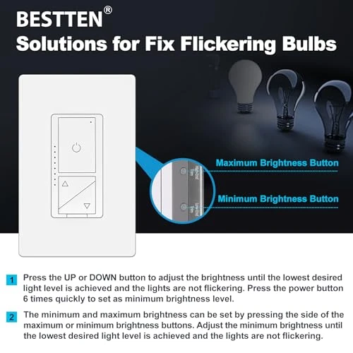 Super Slim Digital LED Dimmer Switch with Air Gap Power Cut Off — Smart Switch, BESTTEN