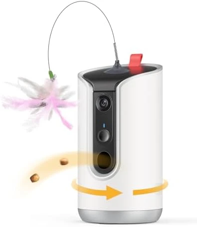 Cat Camera Treat Dispenser with AI Photo Album — Automatic Pet Feeder, TKENPRO