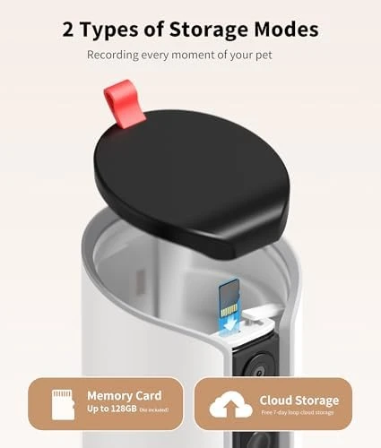 Cat Camera Treat Dispenser with AI Photo Album — Automatic Pet Feeder, TKENPRO