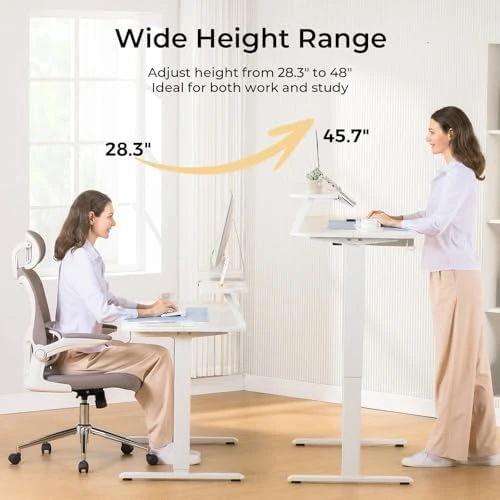 Electric Standing Desk with Drawers and Monitor Stand — Standing Desk, COMHOMA