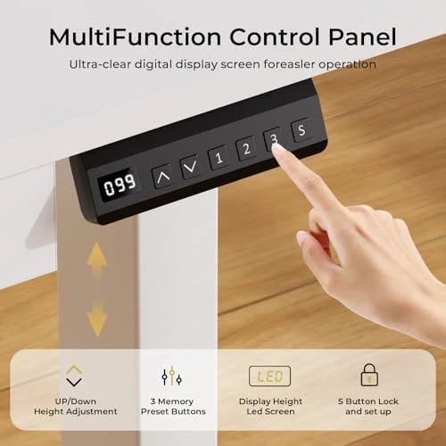 Electric Standing Desk with Drawers and Monitor Stand — Standing Desk, COMHOMA
