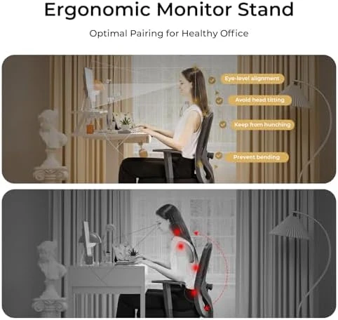 Electric Standing Desk with Drawers and Monitor Stand — Standing Desk, COMHOMA