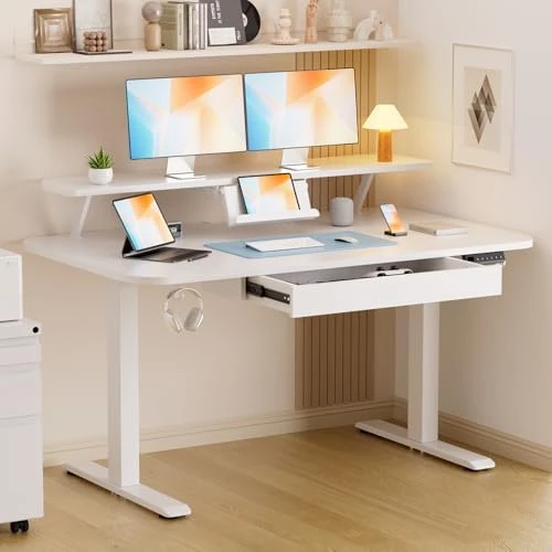 Electric Standing Desk with Drawers — Standing Desk, GTPLAYER
