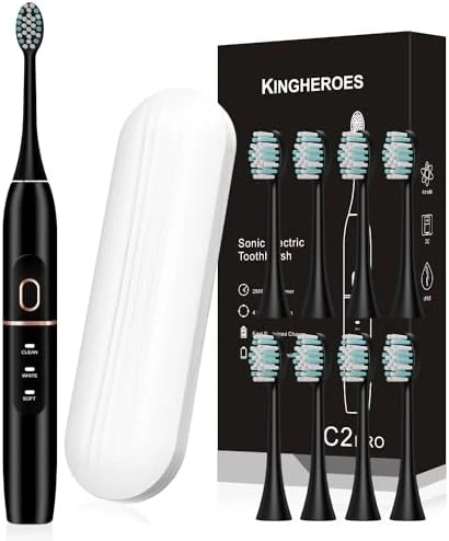 Electric Toothbrush Set with 8 Brush Heads and Travel Case — Electric Toothbrush, kingheroes