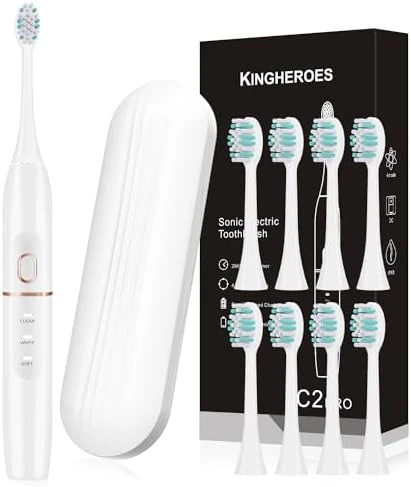Electric Toothbrush Set with 8 Brush Heads and Travel Case — Electric Toothbrush, kingheroes