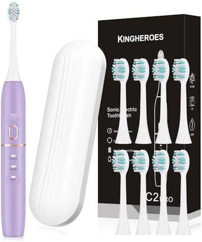 Electric Toothbrush Set with 8 Brush Heads and Travel Case — Electric Toothbrush, kingheroes