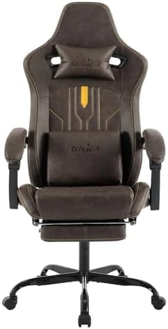 Ergonomic Gaming Chair with Footrest, Massage Lumbar Cushion, and Adjustable Recliner — Smart Chairs, SUKIDA