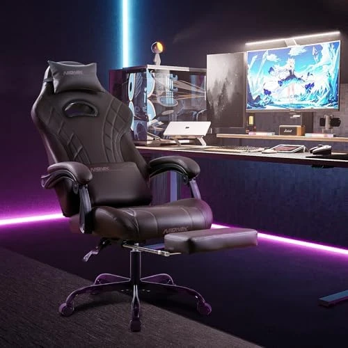 Gaming Chair with Footrest and Massage Lumbar Support — Smart Chairs, NIONIK