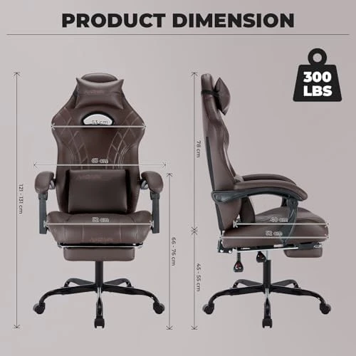 Gaming Chair with Footrest and Massage Lumbar Support — Smart Chairs, NIONIK