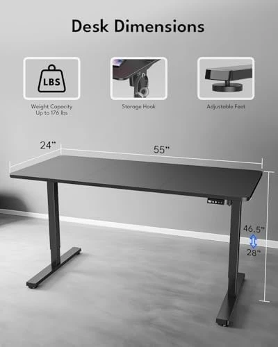 Height Adjustable Electric Stand Up Desk — Standing Desk, Zontera