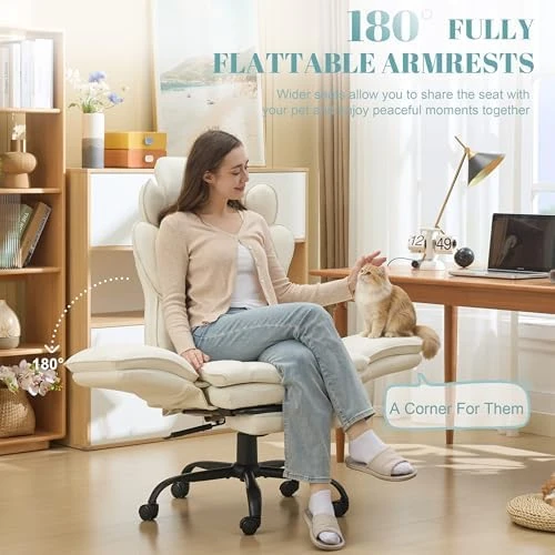 Office Chair with Flip Armrests, Reclining, Foot Rest, and Massage — Smart Chairs, Sofayonn