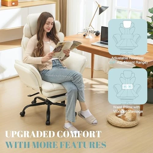 Office Chair with Flip Armrests, Reclining, Foot Rest, and Massage — Smart Chairs, Sofayonn