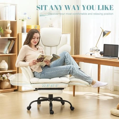 Office Chair with Flip Armrests, Reclining, Foot Rest, and Massage — Smart Chairs, Sofayonn