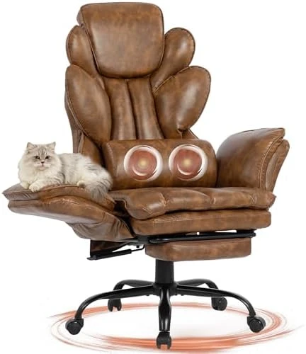 Office Chair with Flip Armrests, Reclining, Foot Rest, and Massage — Smart Chairs, Sofayonn