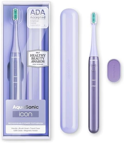 Rechargeable Toothbrush with Magnetic Holder and Travel Case — Electric Toothbrush, AquaSonic