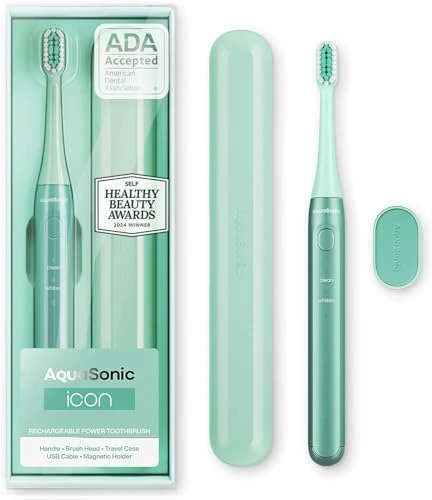 Rechargeable Toothbrush with Magnetic Holder and Travel Case — Electric Toothbrush, AquaSonic
