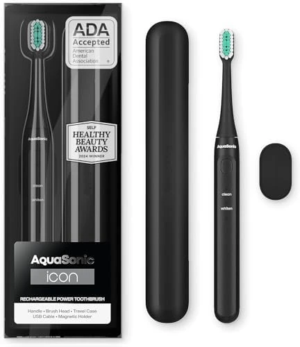 Rechargeable Toothbrush with Magnetic Holder and Travel Case — Electric Toothbrush, AquaSonic
