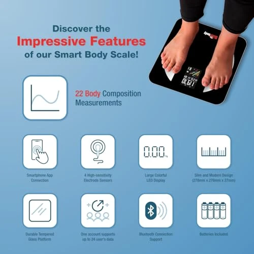 Smart Body Composition and Digital Kitchen Food Scale Combo — Smart Scale, Bisonbody