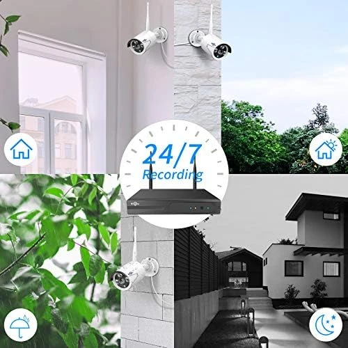 Wireless Pro WiFi Security Camera System, 16CH 4K NVR Kit, Corded Powered 8Pcs 5MP CCTV Home Security Camera System for... — Security Camera, Hiseeu