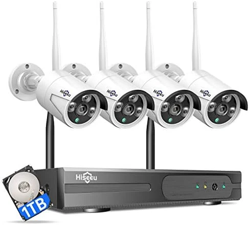 Wireless Pro WiFi Security Camera System, 16CH 4K NVR Kit, Corded Powered 8Pcs 5MP CCTV Home Security Camera System for... — Security Camera, Hiseeu