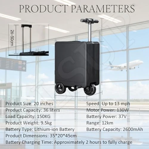 2-in-1 Rideable Electric Suitcase — Smart Luggage, ALSUP