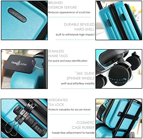 20 Inch Carry On Luggage with Cosmetic Case — Smart Luggage, TRAVELARIM