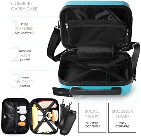 20 Inch Carry On Luggage with Cosmetic Case — Smart Luggage, TRAVELARIM