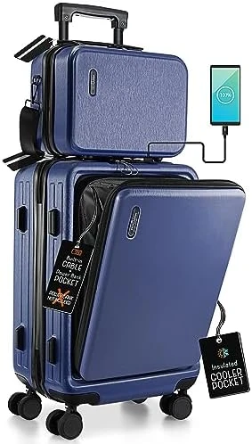 20 Inch Carry On Luggage with Cosmetic Case — Smart Luggage, TRAVELARIM