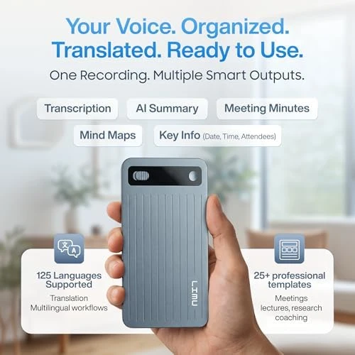 AI Voice Recorder with App Control — Translator Device, LIMU