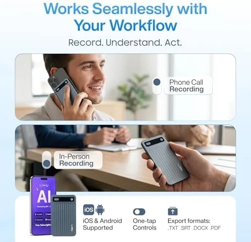 AI Voice Recorder with App Control — Translator Device, LIMU