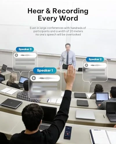 AI Voice Recorder with Real-Time Transcription & AI Summaries — Translator Device, iFLYTEK