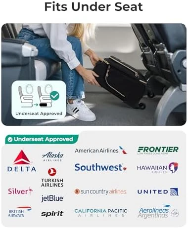 Underseat Carry On Luggage with Spinner Wheels — Smart Luggage, BAGSMART