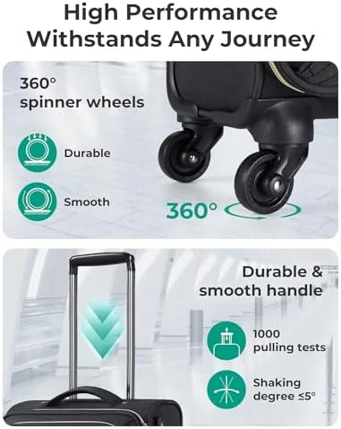 Underseat Carry On Luggage with Spinner Wheels — Smart Luggage, BAGSMART