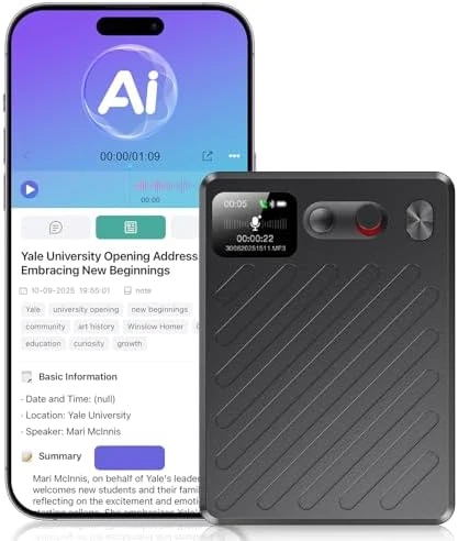 Voice Recorder with AI Transcription and Display — Translator Device, AOSRAU