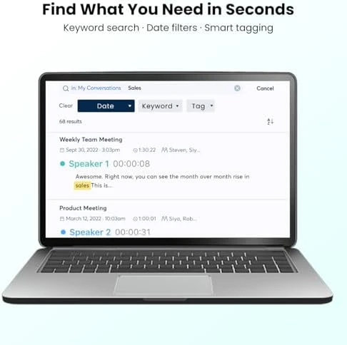 Voice Recorder with AI Transcription and Display — Translator Device, AOSRAU