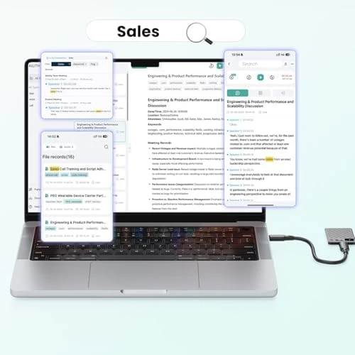 Voice Recorder with AI Transcription and Display — Translator Device, AOSRAU