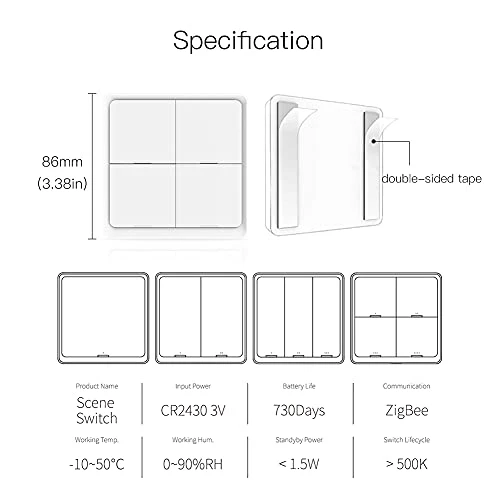 Wireless Remote Control Smart Switch Wall Panel Transmitter — Smart Switch, MOES