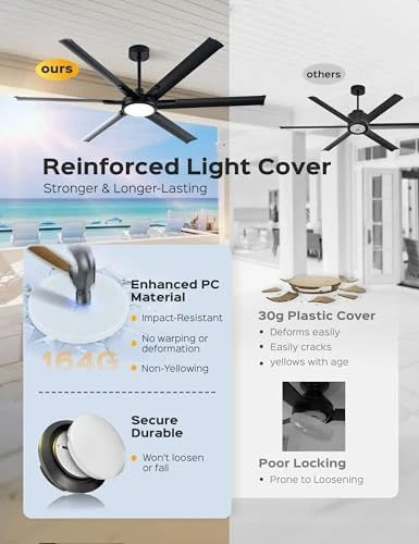 65 Inch Ultra-thin Smart Ceiling Fan with WiFi Alexa APP Remote Control, Whole Aluminum DC Motor and Blades, 6 Speed,... — Smart Fan, ECOiTEL