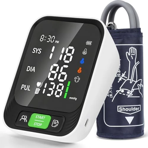 Automatic Upper Arm Blood Pressure Monitor with Adjustable Large Cuff — Blood Pressure Monitor, Uvital
