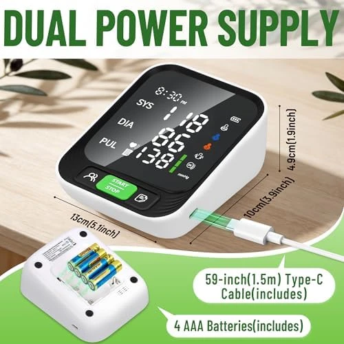 Automatic Upper Arm Blood Pressure Monitor with Adjustable Large Cuff — Blood Pressure Monitor, Uvital