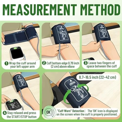 Automatic Upper Arm Blood Pressure Monitor with Adjustable Large Cuff — Blood Pressure Monitor, Uvital