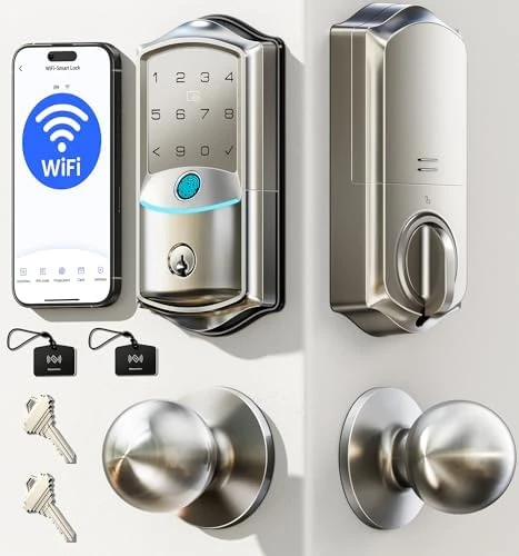 Built-in WiFi Smart Lock with Fingerprint Keypad Deadbolt — Smart Lock, Veise